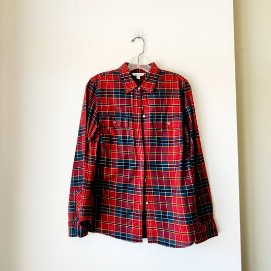 LL Bean Signature 100% Cotton Plaid Shirt - S