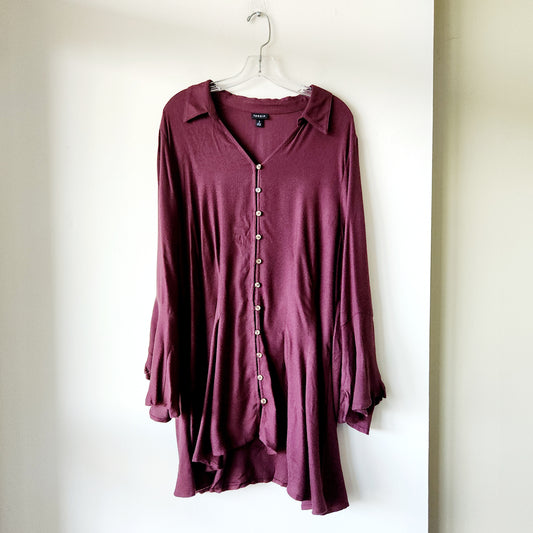 Torrid Shirt with Bell Sleeves & Lacing Detail - size 3X