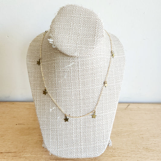 Goldtone Stars Necklace
