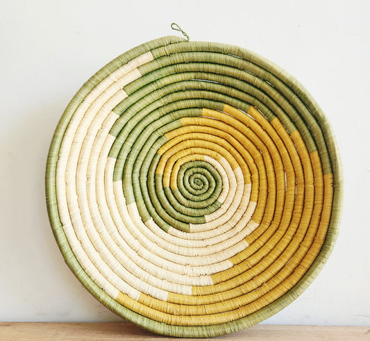 Handmade Woven Wall Basket 11"W 3"H
