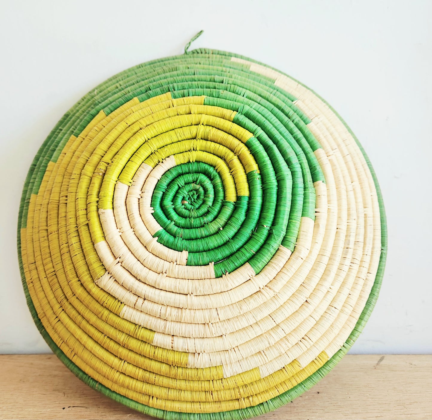 Handmade Woven Wall Basket 11"W 3"H