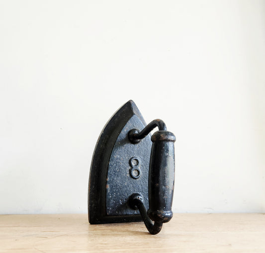 Antique Cast Iron Sad Iron Door Stop #8