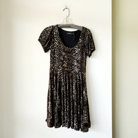 MinkPink Velvet Burnout Fit & Flare Dress - S