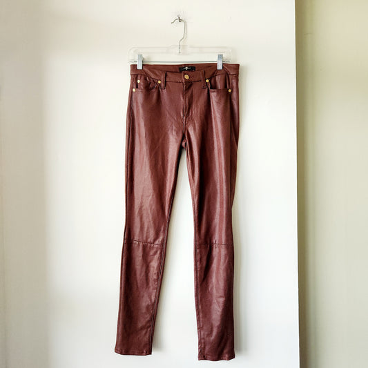7 For All Mankind Faux Leather Pants - size 28