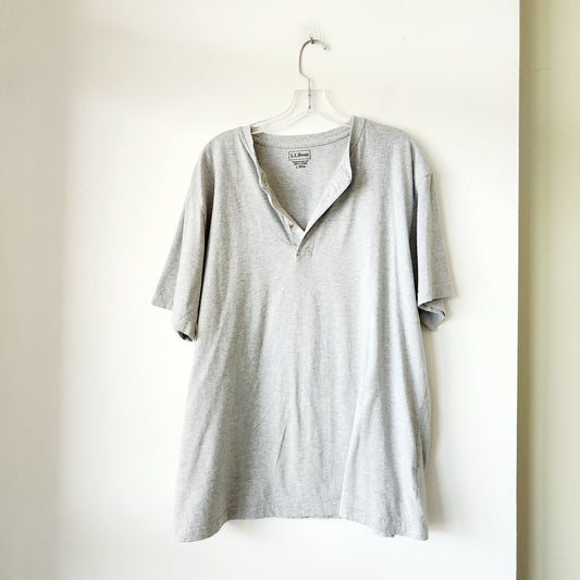 LL Bean 100% Cotton Henley Tee - L