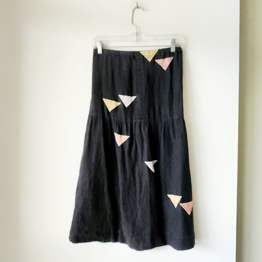 Vintage Midi Skirt with Applique - approx S