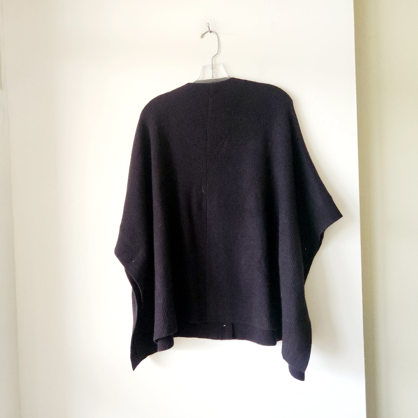 Talbots Black Knit Poncho with Buttons - XS/S - New