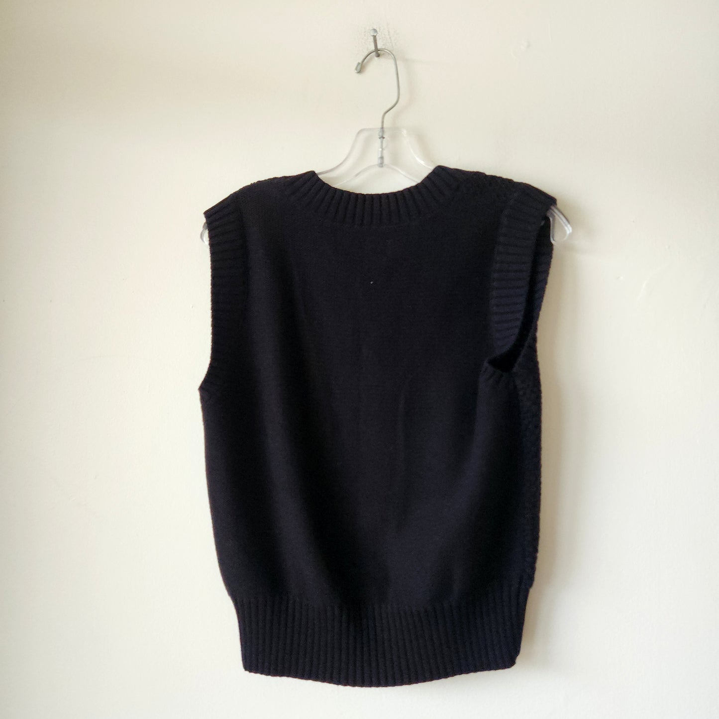 LOFT 100% Cotton Black Knit Sweater Vest - S