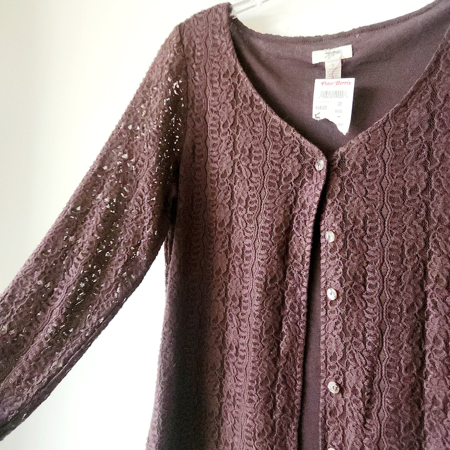 J Jill Chocolate Brown Lace Cardigan - S - New