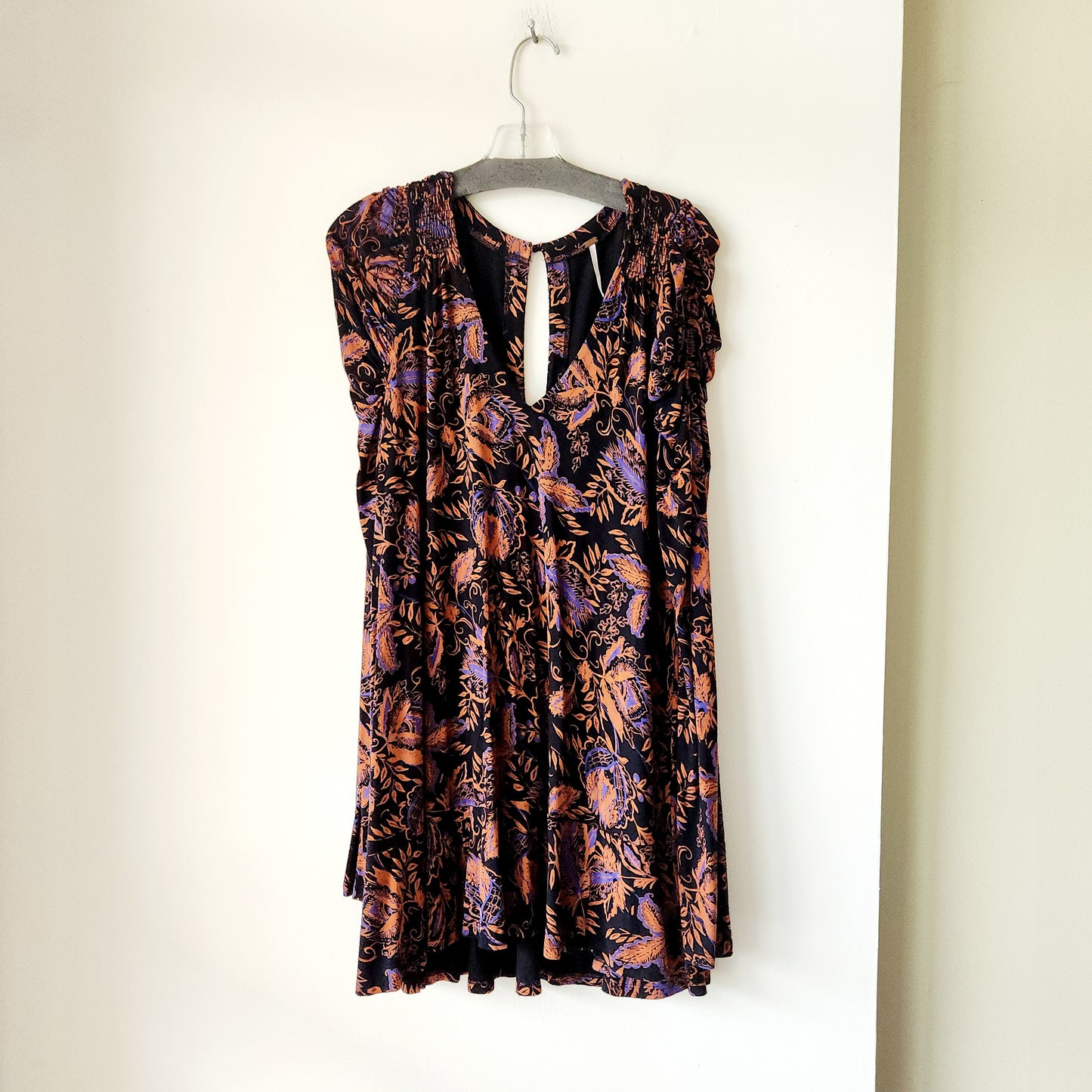 Free People Tunic Dress with Puff Sleeve Detail - M