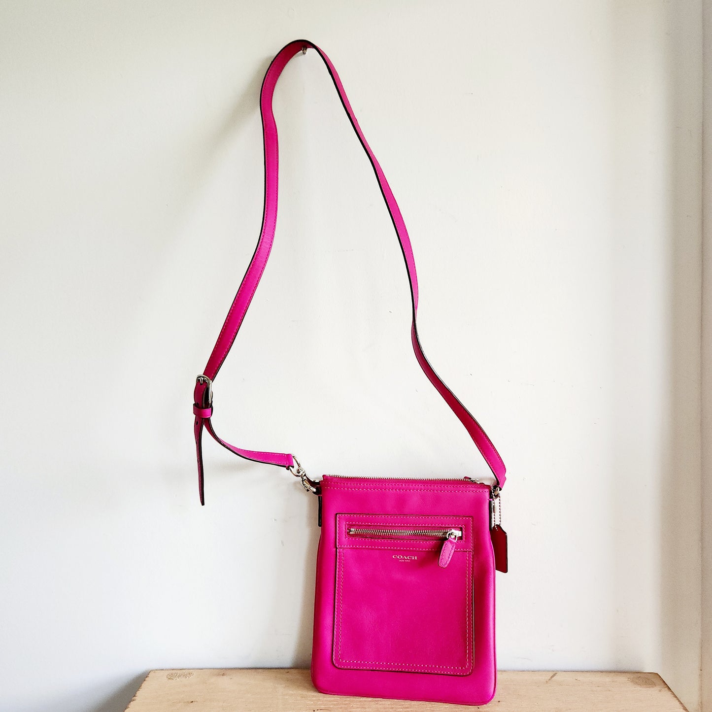 Coach Hot Pink Leather Crossbody Purse