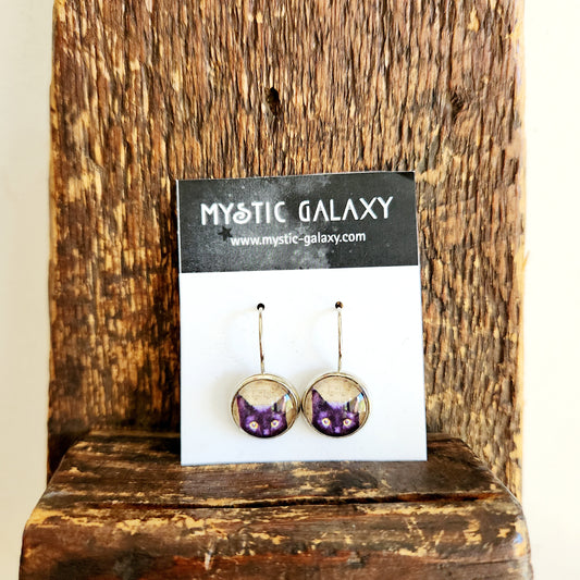 Mystic Galaxy Cat Earrings
