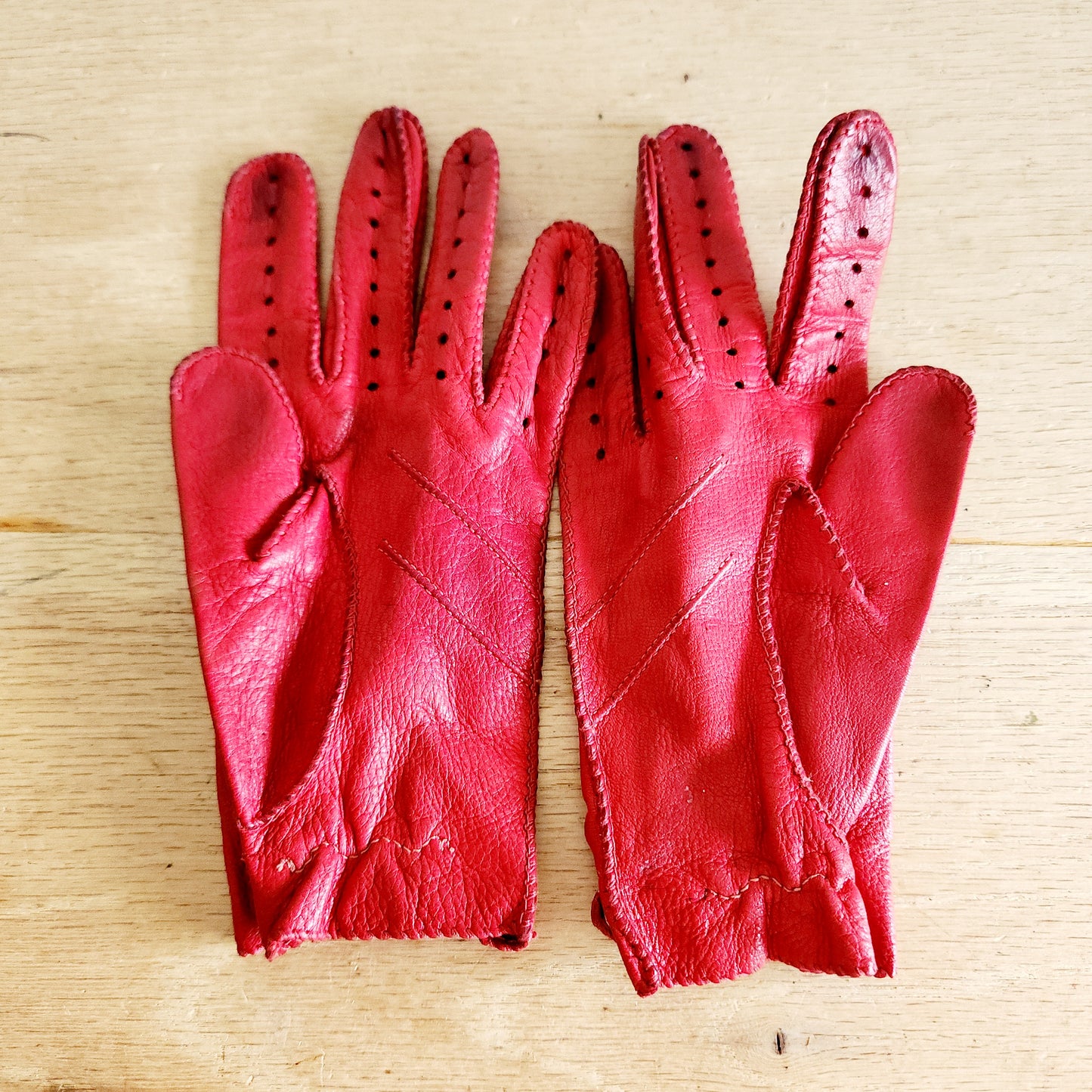 Vintage Leather Driving Gloves - approx S