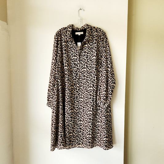 LOFT Leopard Print Shirtdress - size 18 - New