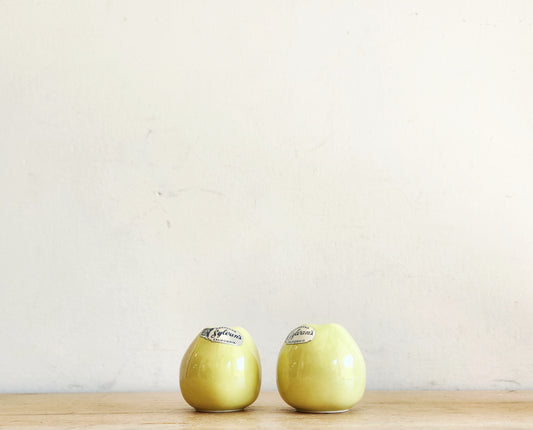 Vintage Small 1.5" Ceramic Apple Salt and Pepper Shaker Set