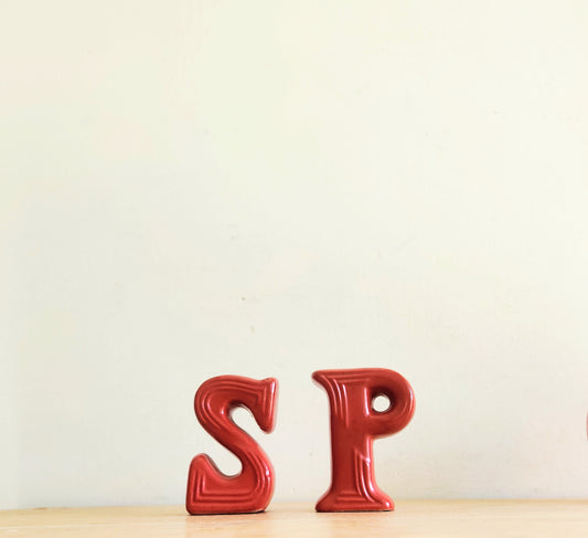 Vintage Red Salt and Pepper Shaker Set