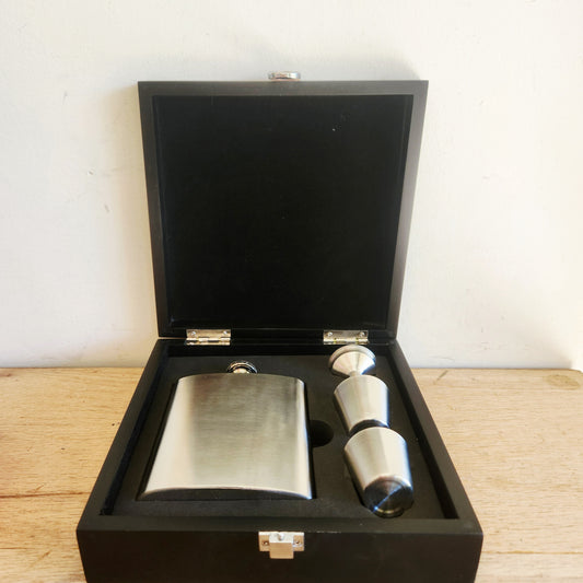Brookstone Stainless Steel Flask Set NEW