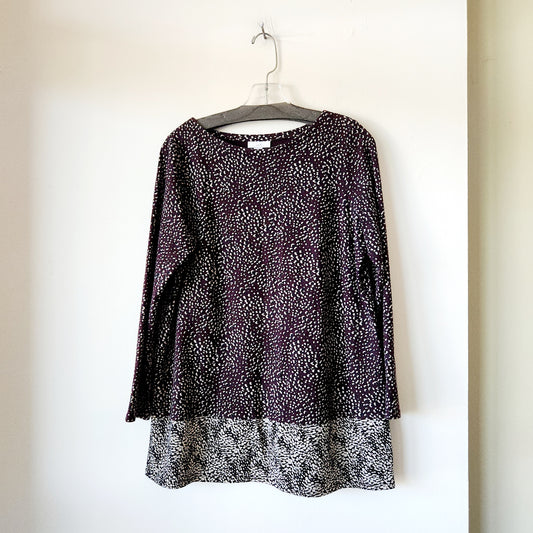 J Jill Contrast Print Tunic Top - S Petite