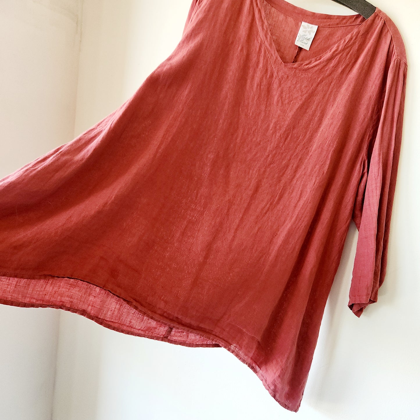 Match Point Loose Fit Top with Handkerchief Hem - approx L