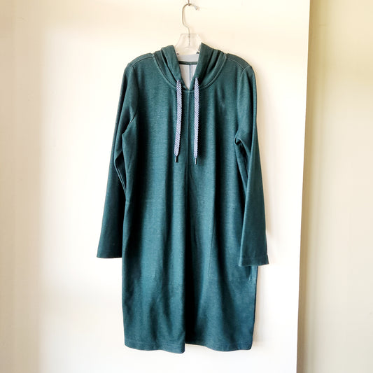 J Jill Fit Double Knit Hooded Dress - M