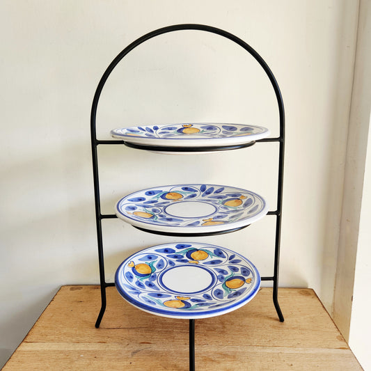 3 Tier Metal Serving Plates Ceramic Desuir