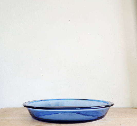 Anchor Hocking Blue Glass Pie Plate 9"