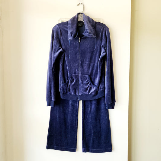 Cynthia Rowley Blue Velour Track Suit - size S