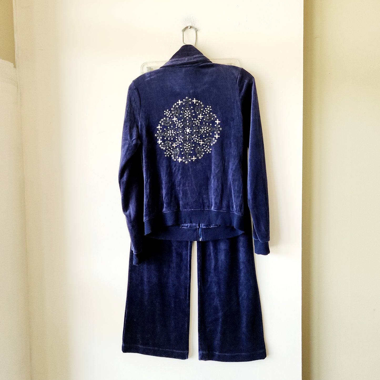 Cynthia Rowley Blue Velour Track Suit - size S