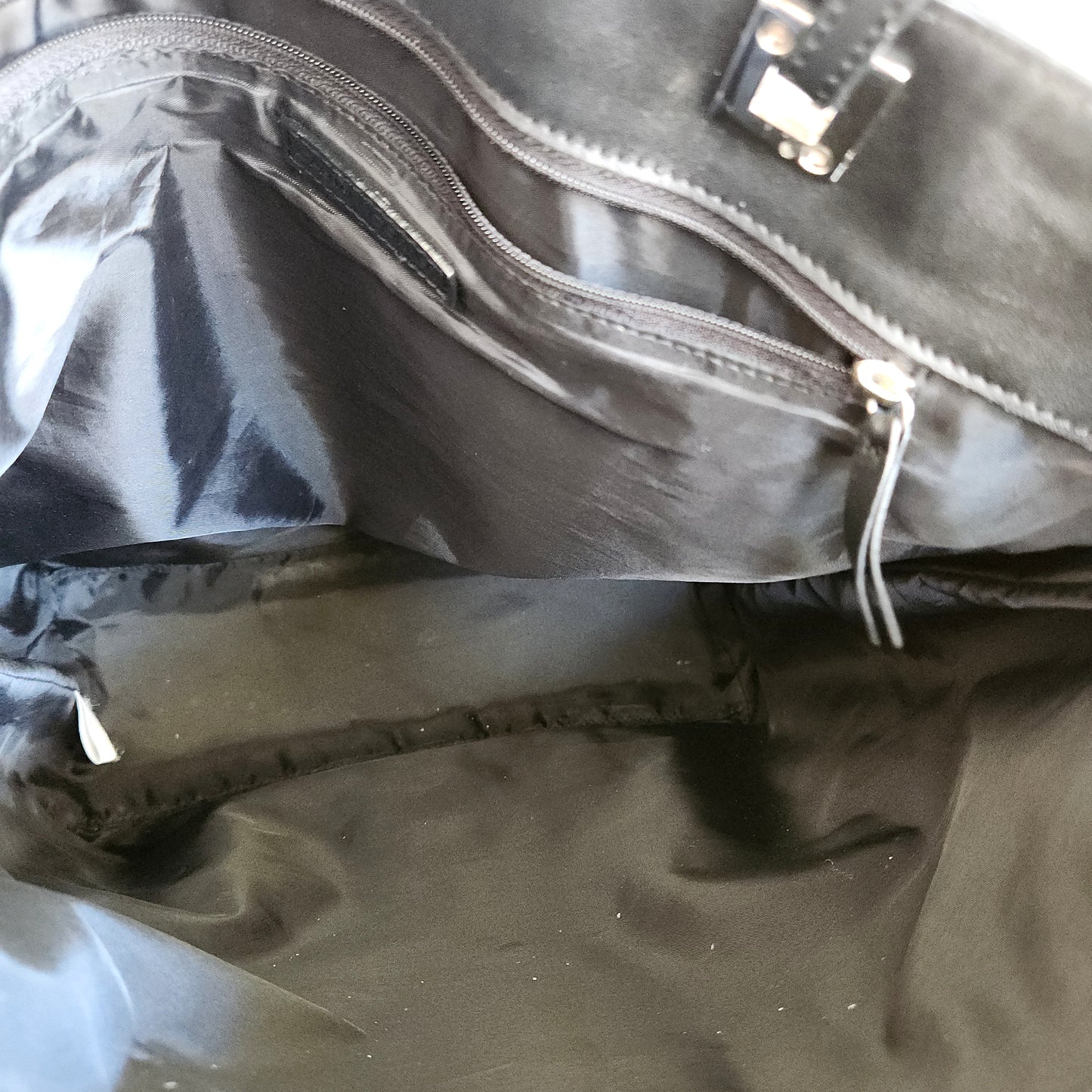 Casual Corner Quilted Black Tote & Small Shoulder Bag Set