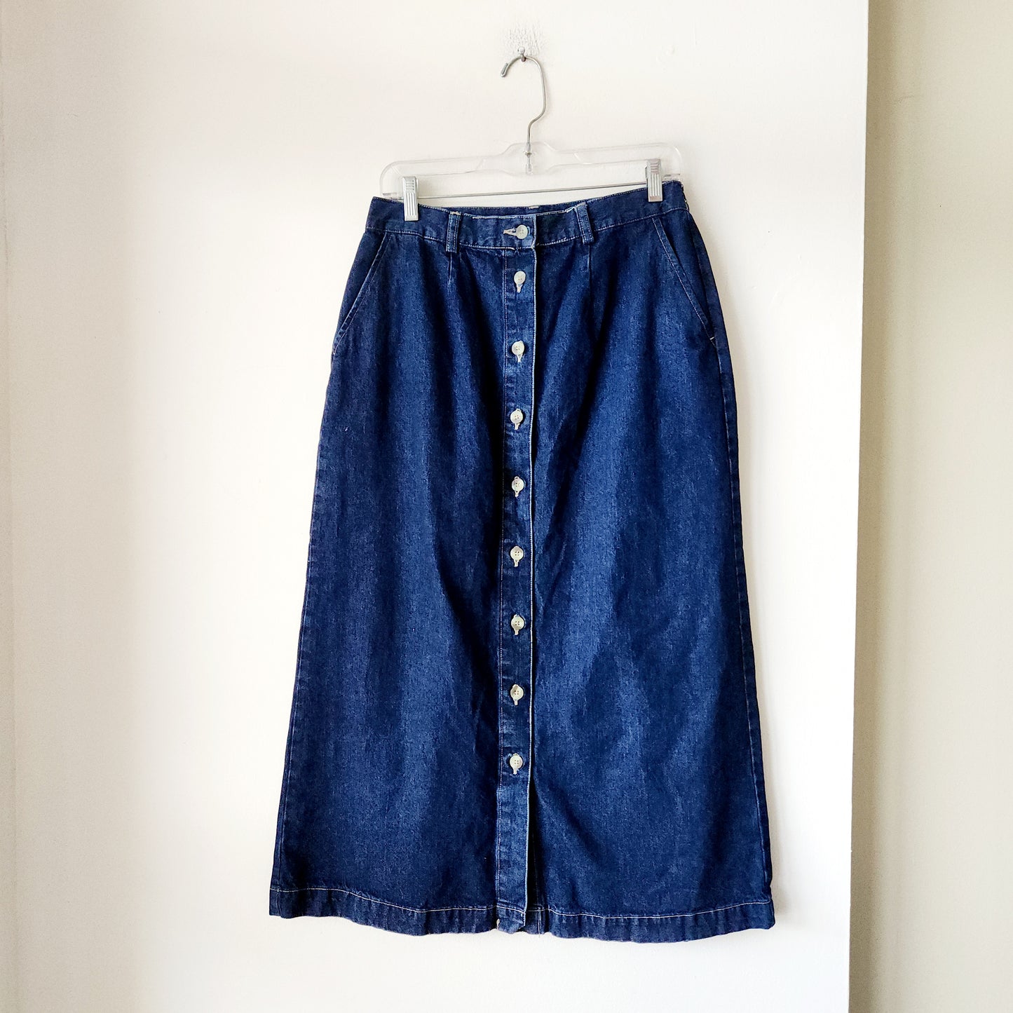 Vintage 90s Cabin Creek Denim Skirt with Buttons - size 12