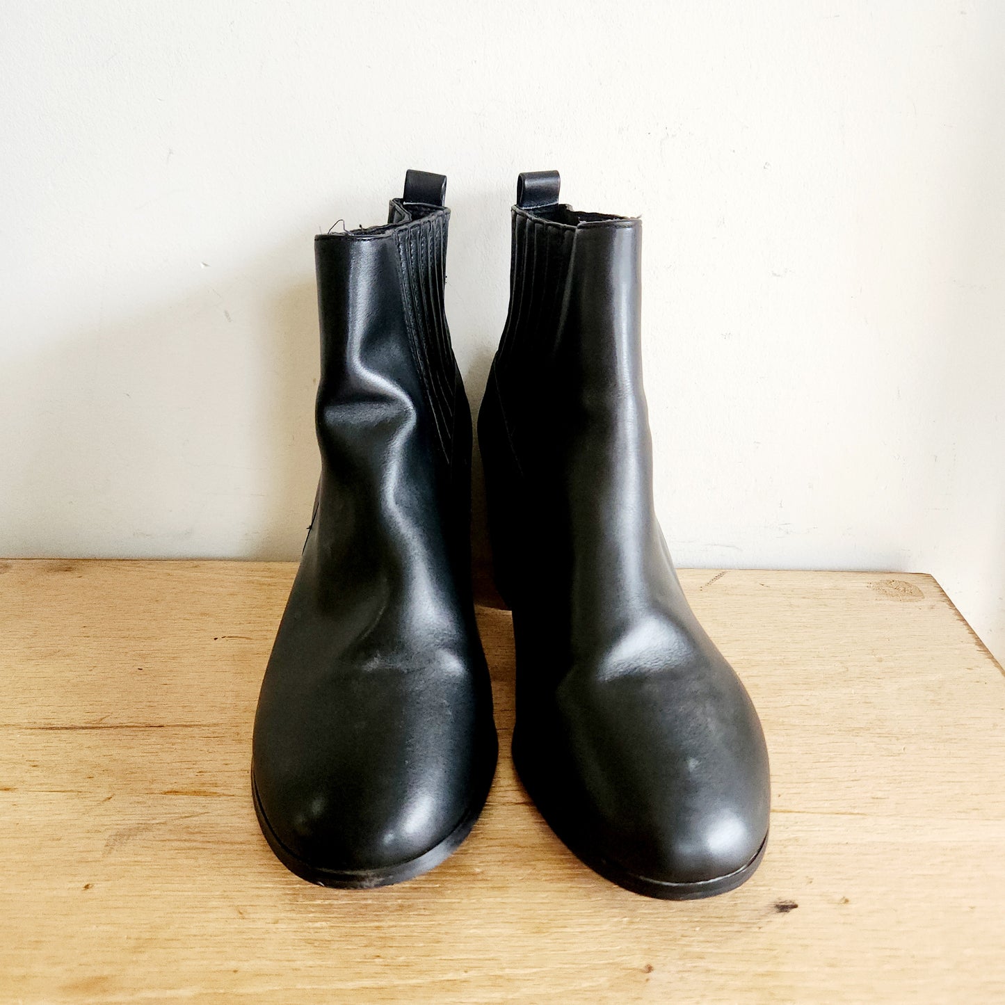 Asos Vegan Leather Black Ankle Boots - size 8