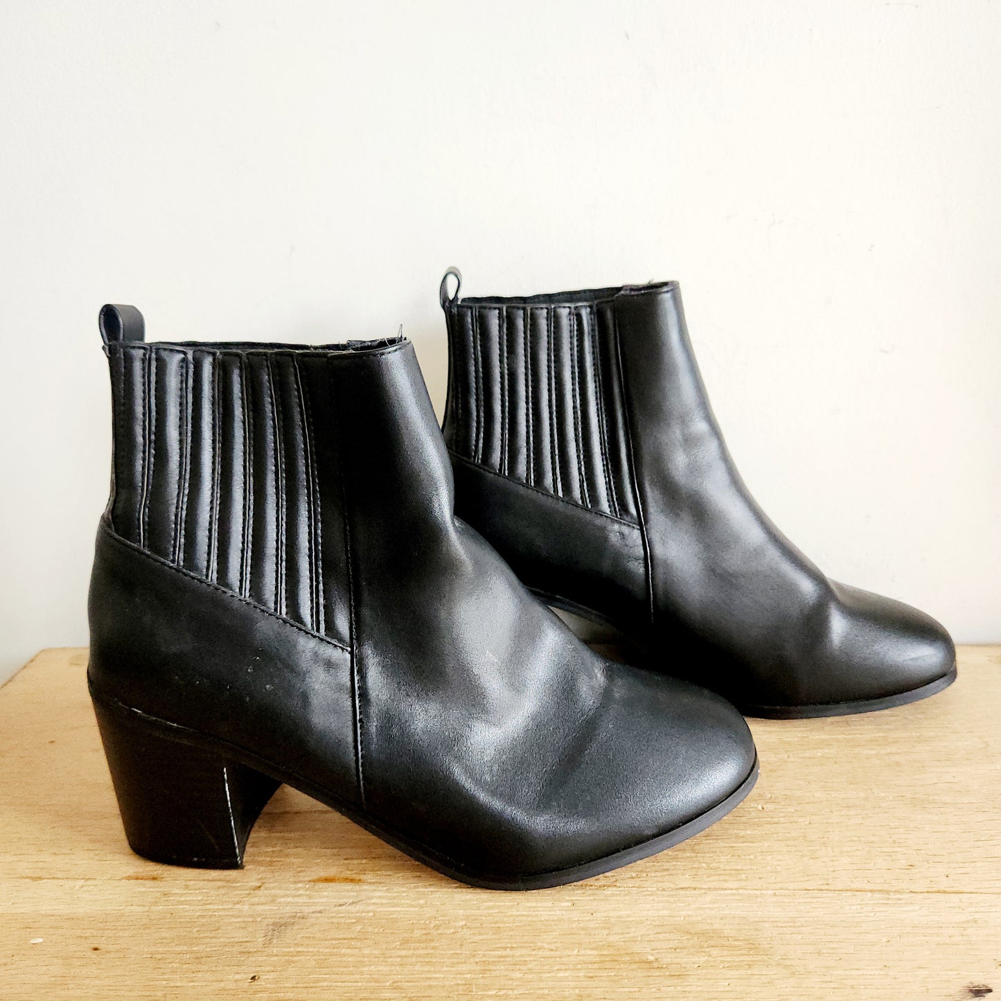 Asos Vegan Leather Black Ankle Boots - size 8