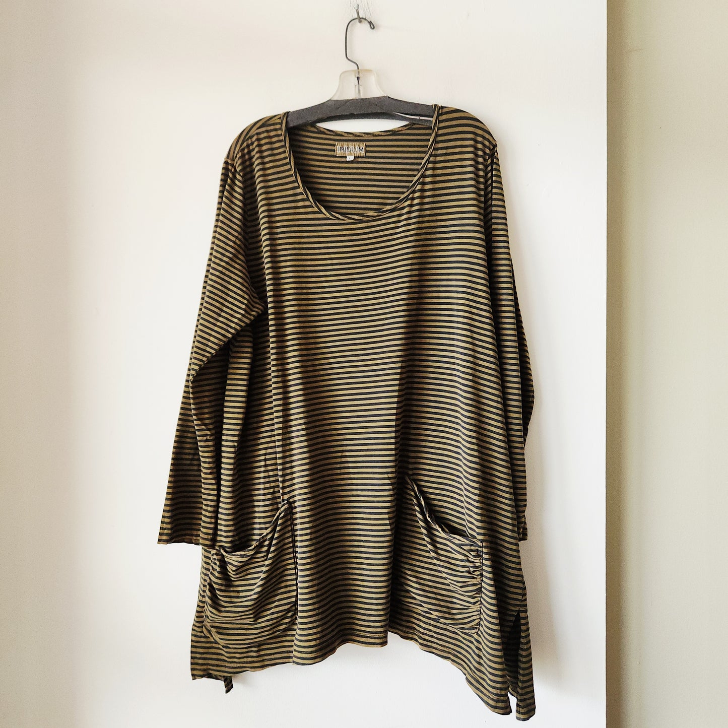 Iridium Striped Tunic with Pockets - L