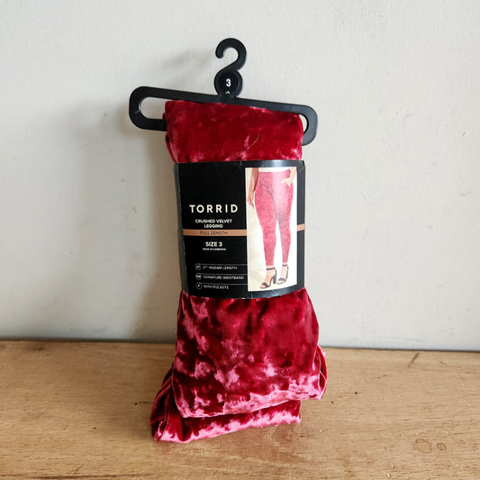 Torrid Crushed Velvet Leggings - size 3 - New