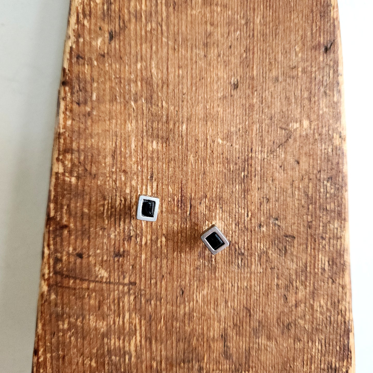 Silvertone Square Studs