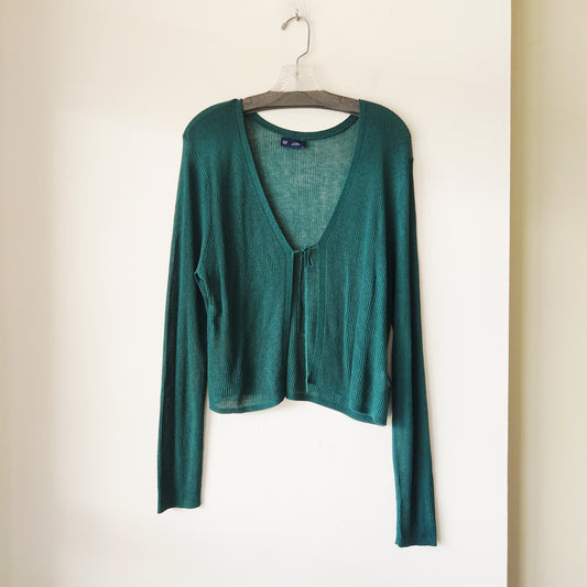 GAP Fine Knit Evergreen Top with Tie - XL