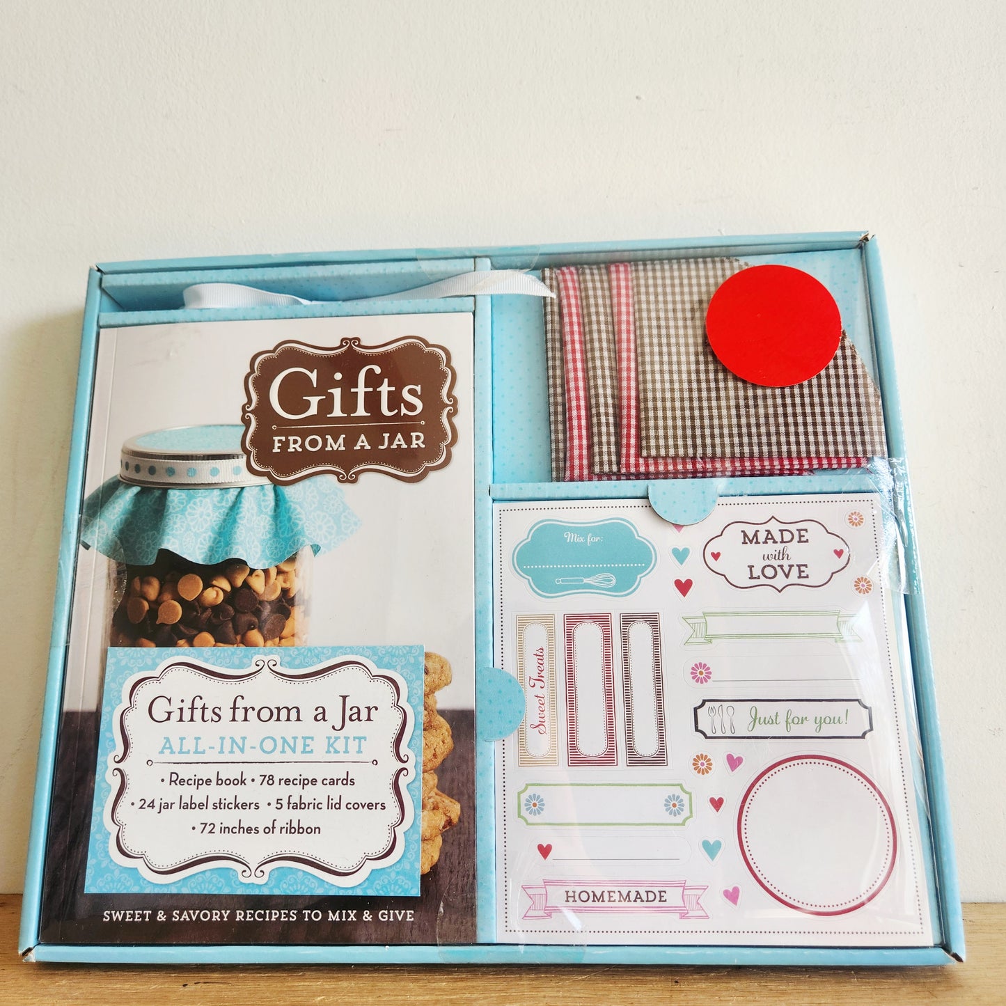Gifts From A Jar Kit Mason Canning Recipe Book Cards Labels Lid Covers Ribbon