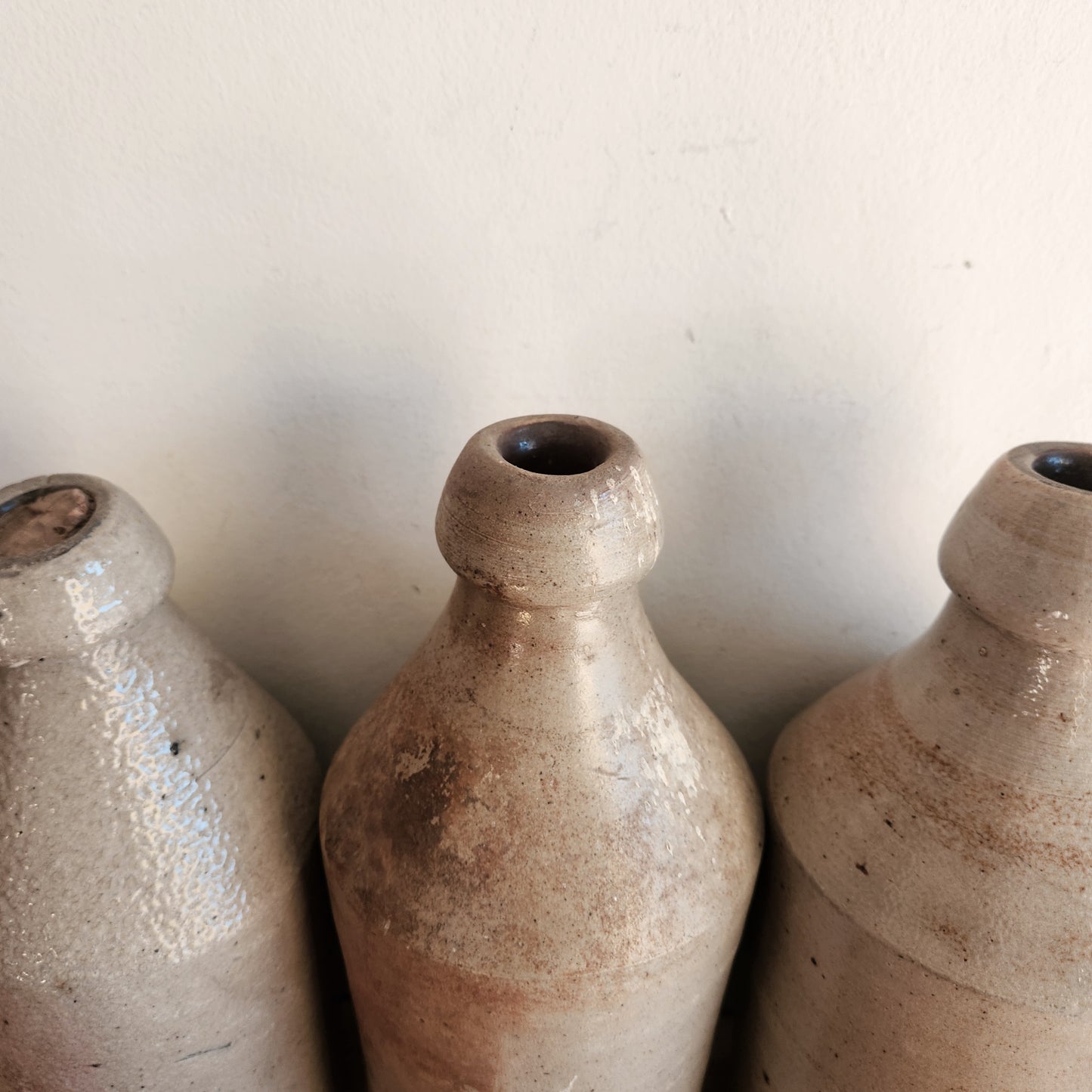 1853 Antique Stoneware Bottles Set of 3