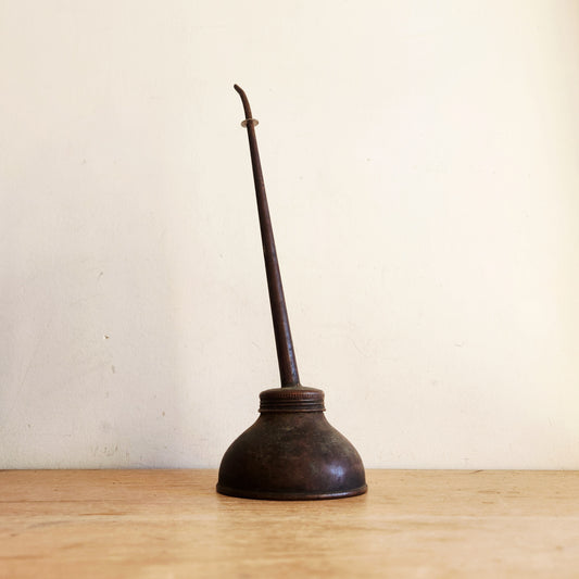 Antique  Copper Oil Can 12"