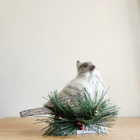 Bird Figurine on Birch Tree Branch
