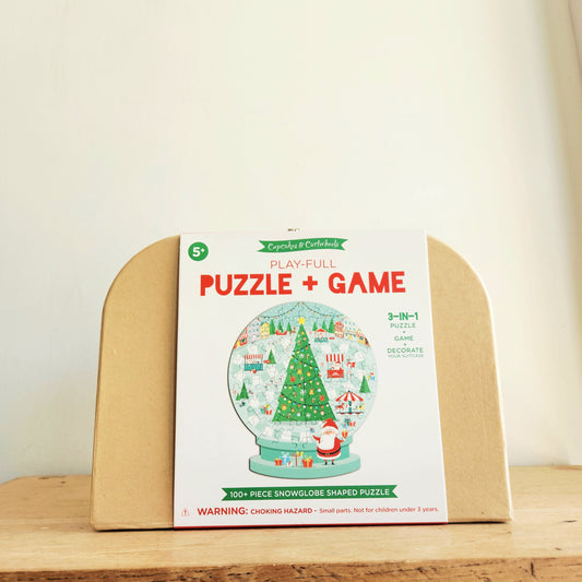 Cupcakes and Cartwheels Snow Globe Shaped Puzzle and Game Age 5+