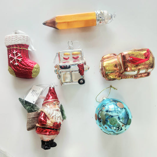 Glass Ornament Variety Set of 6