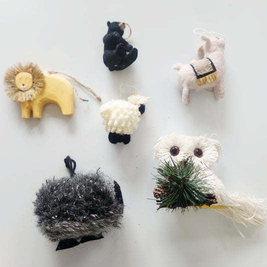 Animal-Wooden, Felt, etc. Ornaments Set of 6