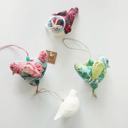 Birds Variety Ornaments Set of 4