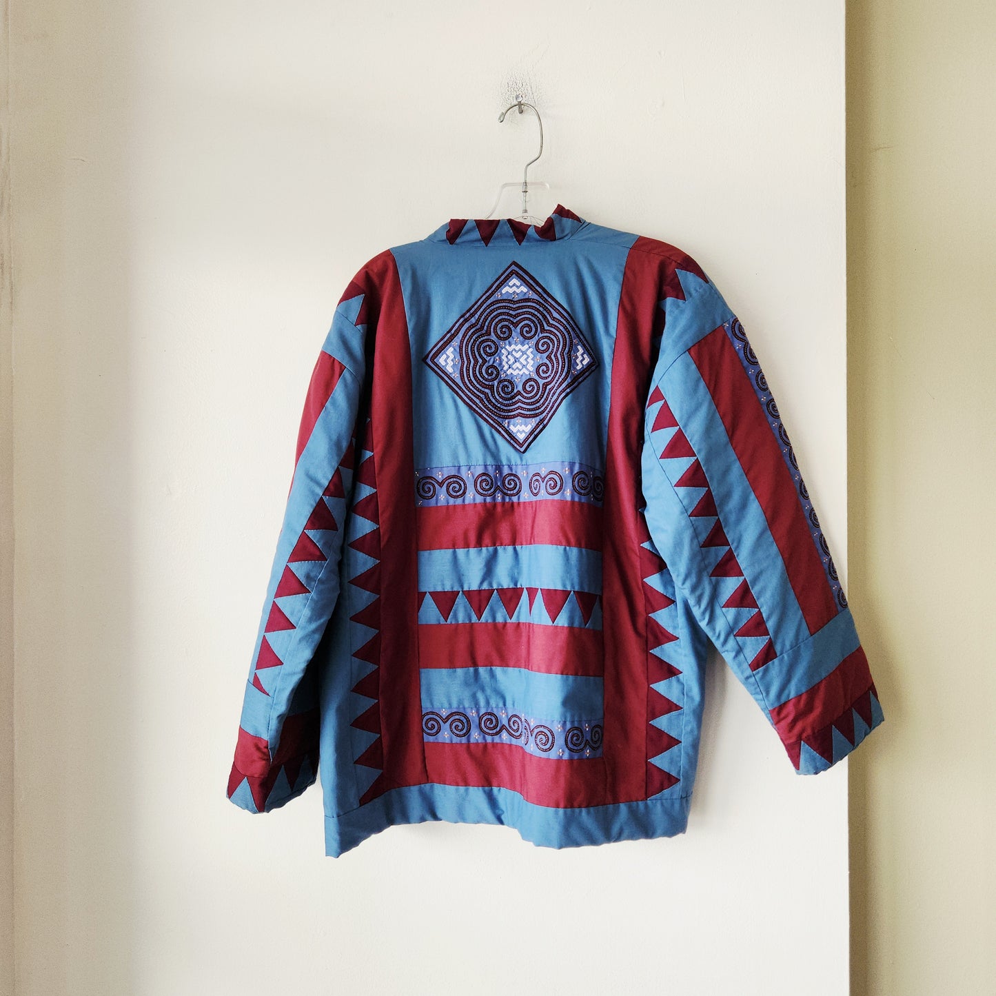 Handmade Quilted Jacket with Hmong Applique - approx M/L