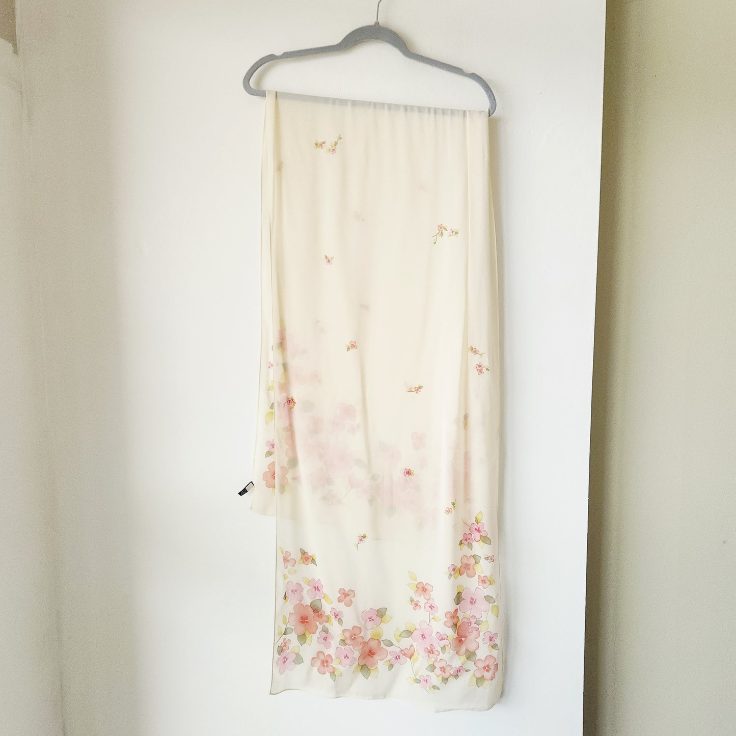 Ann Taylor 100% Silk Semisheer Flowers Scarf