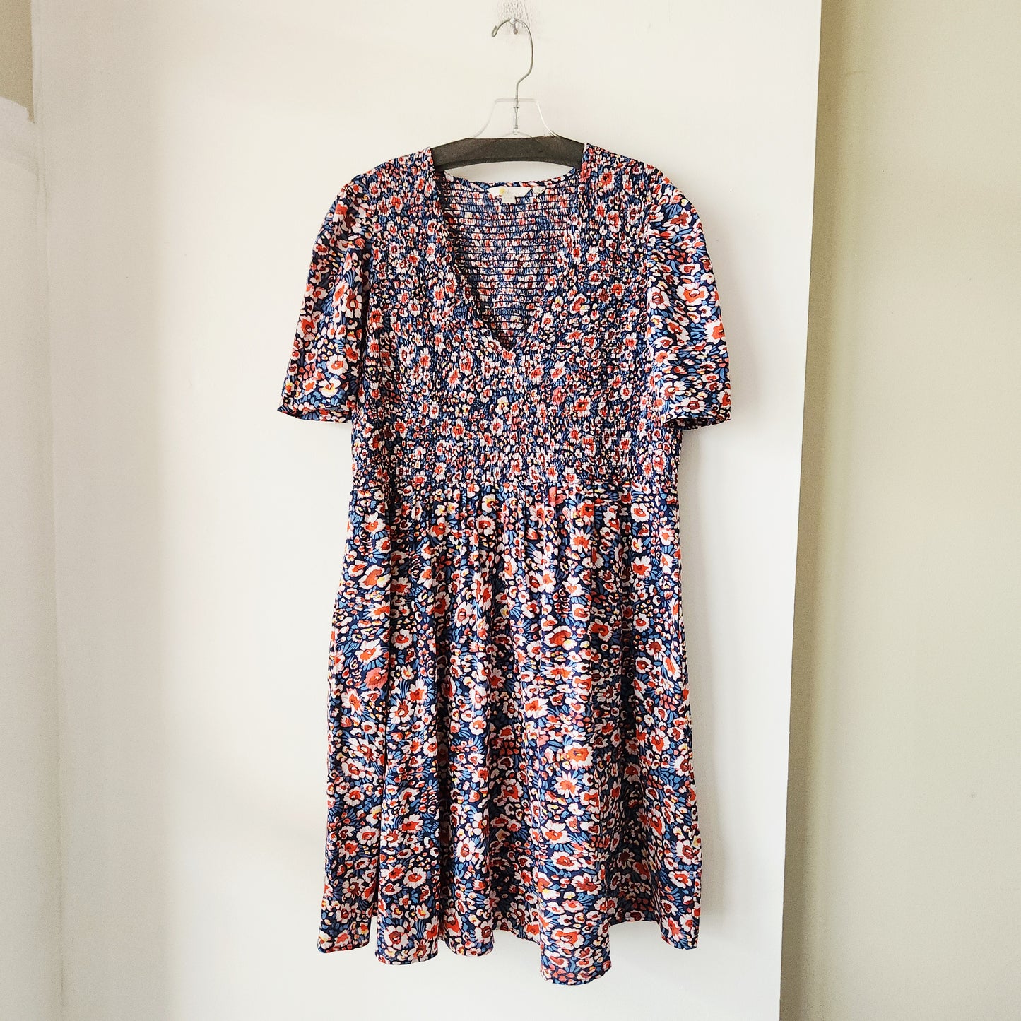 Boden 100% Cotton Dress with Smocked Top - size 20/22L