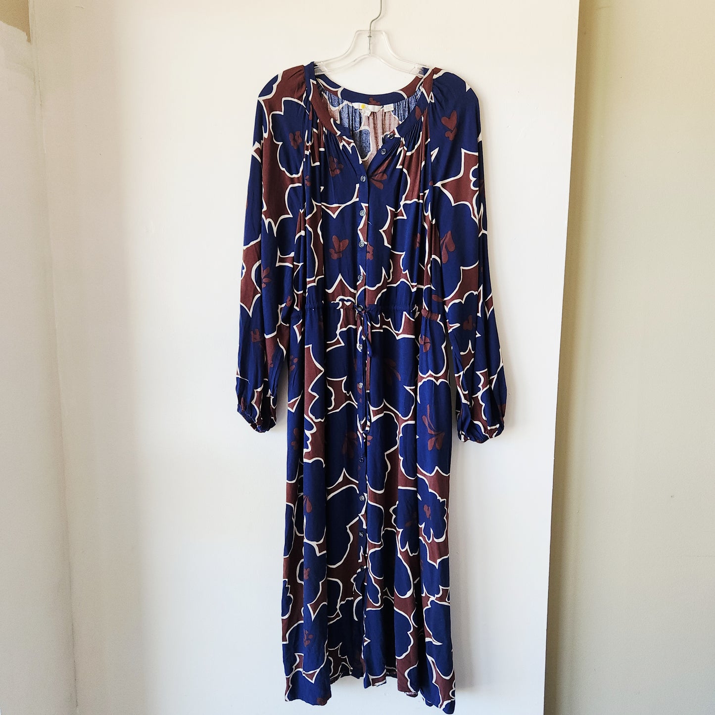 Boden Pattern Dress with Drawstring Waist - size 20/22R