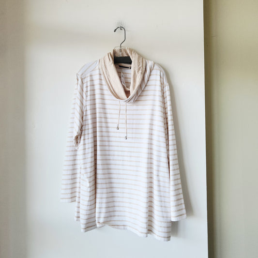 Susan Graver Weekend Turtleneck Striped Top - 3X - New
