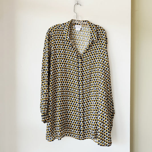 Voyage by Marina Rinaldi 100% Silk Button Up Shirt - size 22